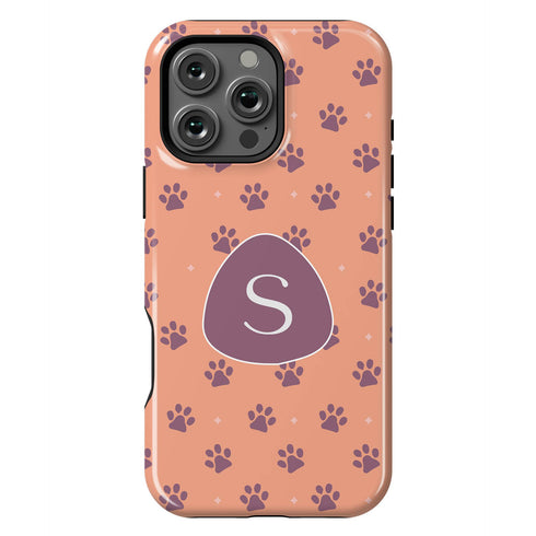 Custom Initials Cat Paws iPhone Case